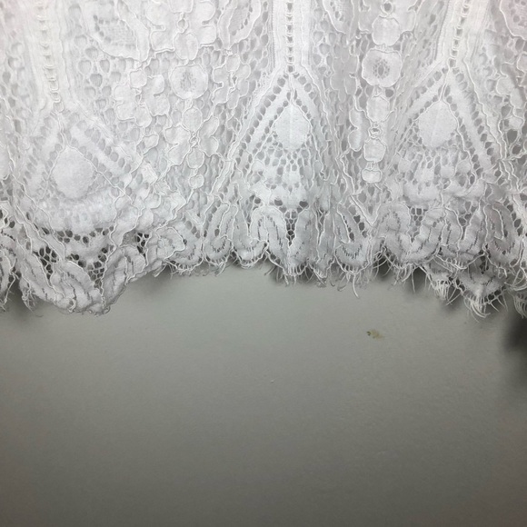 Worthington white lace Blouse with bell‎ sleeves L - Picture 8 of 15